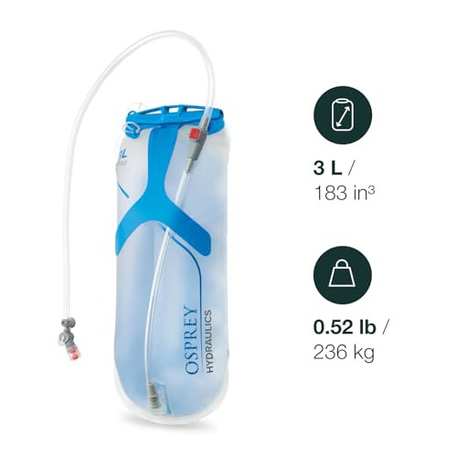 Osprey Hydraulics 3L Backpack Water Reservoir with Bite Valve - BPA-Free, Leakproof Hydration Bladder with QuickConnect and Slide-Seal - Compatible with Most Hiking and Biking Packs, Clear - Thumbnail 2