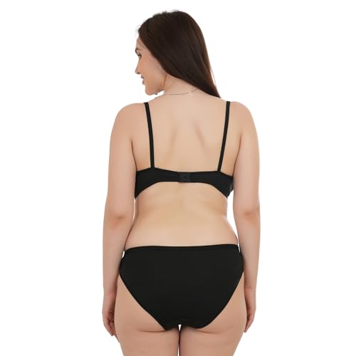 Image of UNITRUST Premium Lingerie Set with Full Coverage Non-Padded Bra and Hipster Panty Set