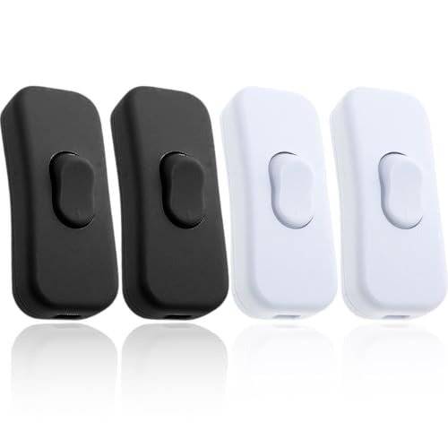 Interrupteur Bipolaire, 4 pcs, Remplacement du commutateur en ligne, Interrupteur Lampe de Chevet, Interrupteur Lampe, Interrupteur Bipolaire, pour Lampe de...