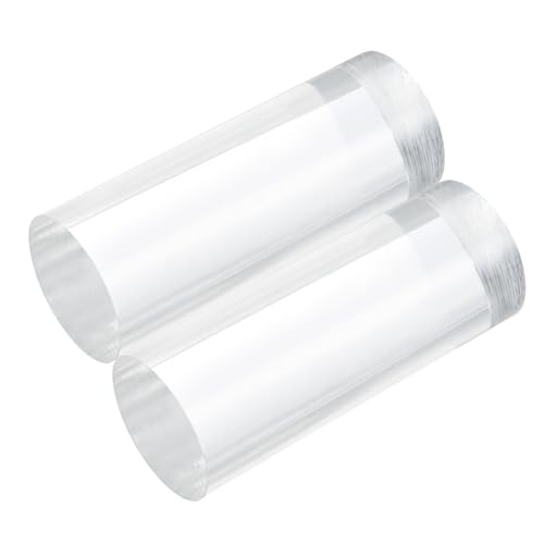 MECCANIXITY 2pcs Acrylic Round Rods 1 9/16" x 4" Clear Acrylic Dowel Rods Sticks Plastic Sticks Strip for DIY Crafts Lighting Gardening Decorations - 40mm x 100mm