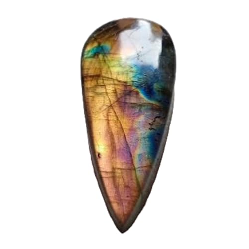 Pierre gemme labradorite naturelle 45x20mm d'exception pour bague et bijoux