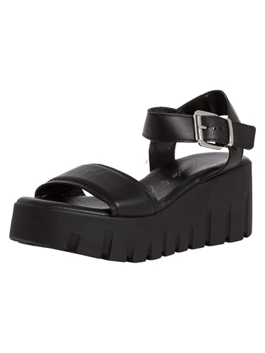 Tamaris Damen Heeled Sandals Leder, schwarz, 38 EU