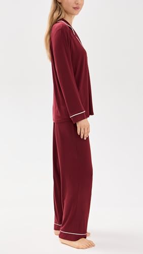 Image of Eberjey Gisele Classic Women's Pajama Set | Long Sleeve Shirt + Long Pants