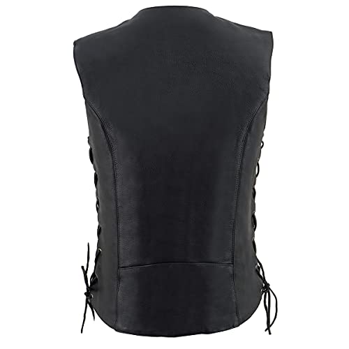Image of Milwaukee Leather Women's Premium Classic Leather Motorcycle Rider Vest w /Adjustable Side Laces