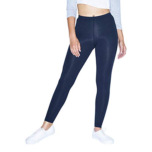 American Apparel Women's Cotton Spandex Jersey Legging, Navy, Large