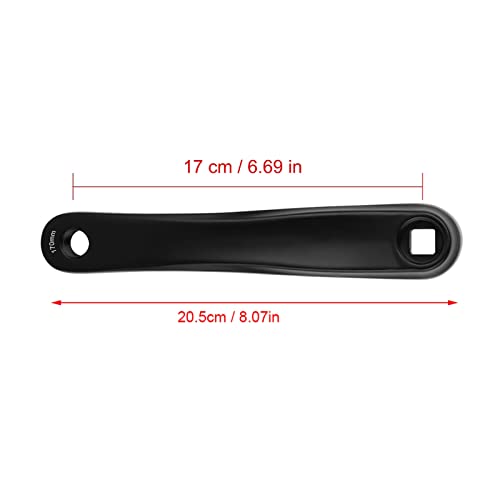 XHIKOWAT Cycle Crank Arms Aluminium Left Single Chain Crank Arm Replacement Kit Crank repair parts 170mm Black Silver Color (Square hole) - Image 4