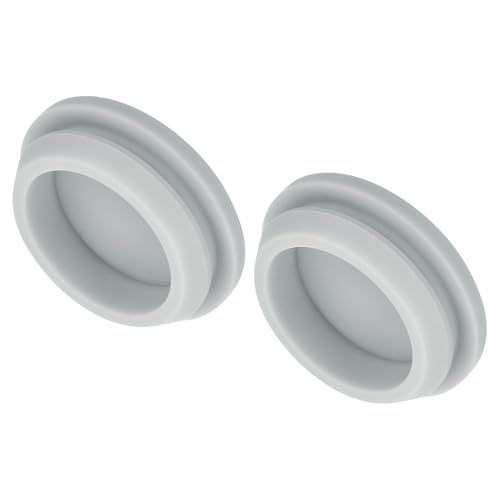Image of MECCANIXITY 2pcs Silicone Snap in Locking Hole Plugs,28mm /1.1 Inch Mounting Diameter Narrow Groove Width 2.5mm Panel Seal Cover Round for Kitchen Bulkheads Waterproof Sealing Plugs Grey