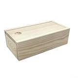 Qualoramall Caja de almacenamiento de madera con tapa deslizante, organizador de cajones extraíble de pino para tarjetas, recuerdos de póquer, boda, Nochebuena, oficina en casa, 14,5 x 7,5 x 4,5 cm