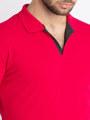 Image of Status Quo Men's Polo T-Shirt | Rich Cotton Blend | Slim Fit | All Day Comfort | Contrast Inner Placket | Polo Collar