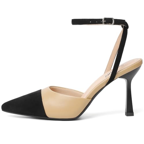 Image of Susanny Heels for Women Stiletto Closed Pointed Toe Backless Dress Shoes High Heels Sexy Kitten Pumps Wedding Guest Party Dance Prom Dressy Comfort Shoes