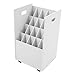 CNCEST Blueprint Storage Rack,20 Slots Mobile Blueprint Storage Cabinet,Roll File Organizer Cart for Construction Plan Map Poster Architectural,Blueprint File Holder for Home,Office (White, 20 Slots)