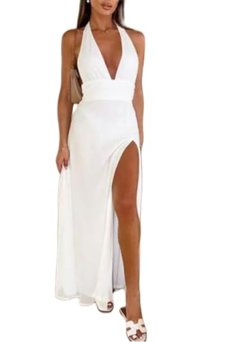 Robe sexy pour femme coupe longue haut de gamme en taille froncée