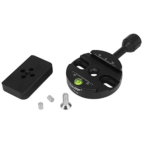 Haoge CP-64 Quick Release Clamp with RC4 / 400PL Base Adapter Convertor for Manfrotto RC4 System to Arca-Swiss Compatible, Fit 400PL / 405/410 / RC4