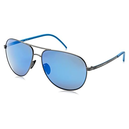Porsche P8651 Gafas de Sol, Dark Gun, 63 para Hombre