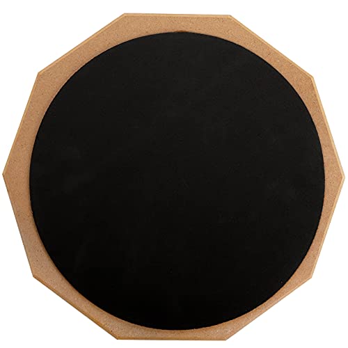 Tosnail 12 Zoll Drum Practice Pad, mit 2 Paar Drumsticks und Aufbewahrungstasche, 2-seitig leises Übungspad, weicher Gummi, Holzsockel