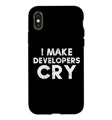 �ʔ���QA�G���W�j�AQA&�v���W�F�N�g�}�l�[�W���[I Make Developers Cry �X�}�z�P�[�X iPhone X/XS �p