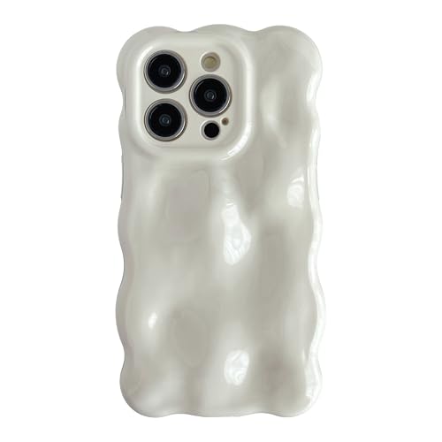 Coque iPhone 14 Pro ondulée blanche étanche aux rayures du quotidien