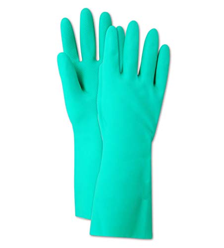 Magid Glove & Safety RS15-8 Magid Comfort Flex RS15 15 Mil Unlined Diamond Grip Nitrile Gloves, 10, Silver Green , 8 (Pack of 12)