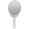 Molinter Handspiegel Für Friseursalon – Mit Griff, Weiß, Groß, Aus Glas & ABS, Ideal Für Frisuren-Check & Make-up