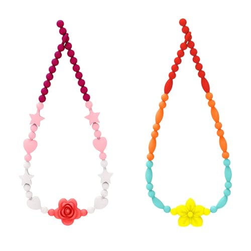 Muorruo Cadena mordedora de 2 Piezas para bebés, diseño de Seguridad de una Sola Pieza para niños pequeños, Cadenas para morder para niños y Adultos sensoriales con Autismo, TDAH, inquietud,