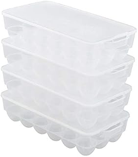 Qqbine Plastic Fridge Egg Trays Storage Container, 4 Packs for Holding 72 Eggs