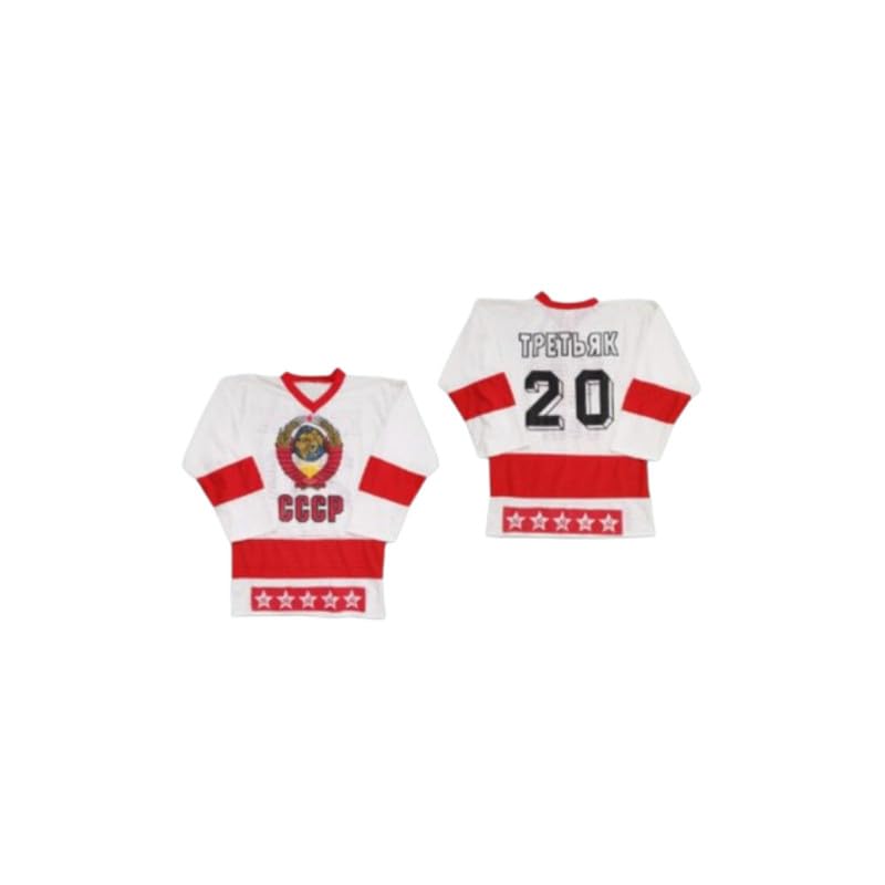 Amazon.com: V Tretiak 20 USSR CCCP Soviet Union White Hockey