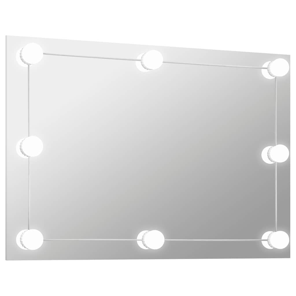 KGHFDVB Wall Frameless LED Mirror for Bedroom, Rectangular Glass Wall Mirror with Lights, Stick-On Makeup with Color Modes
