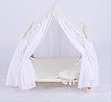Laylala Pet House Tent Dog Kennel cat Kennel Spring and Summer Seasons can be dismantled and Washed Cute Princess Room Small Dog Teddy Bed.(White)