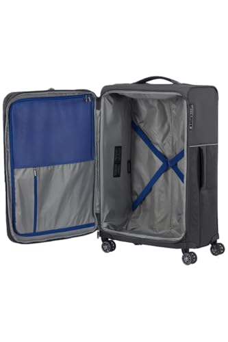 Image of Samsonite Nylon 8 Wheels 73H 71 Cms Spinner Softsided Medium Check-In Luggage | Trolley Bag For Men Women, Black