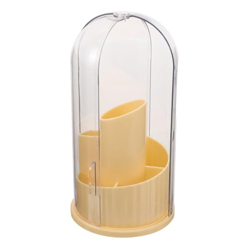 Rangement pinceaux maquillage rotatif avec couvercle organisateur cosmétiques