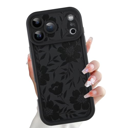 OOK Slim Floral Case for iPhone 17 Pro 6.3inch, Black