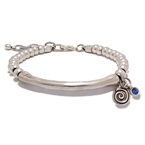 Pulsera cuero y abalorios – Pulsera con colgante de cristal hecha a mano por Intendenciajewels – Pulsera cristal – Pulsera zamak – Pulsera ajustable de 16 – 19,5 cm.