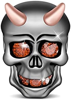 GNOCE Heart Skull Charm Beads 925 Sterling Silver"Love You Till Death" Charms Fit for Bracelets & Necklaces Jewelry Gift for Women Mens