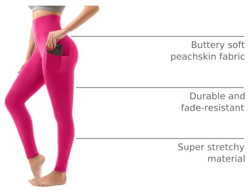 Image of SINOPHANT High Waisted Leggings with Pockets Women, Full Length Capri Buttery Soft Stretchy Yoga Pants