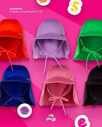 CHAPÉU INFANTIL PARA PRAIA E PISCINA AJUSTÁVEL UV 50 + AZUL ROYAL - PANDA POOL