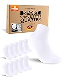 sockenkauf24 10 Paires Chaussettes Sport Quarter Femme 35-38 Blanche Chaussettes Tennis Respirantes et Renforcées