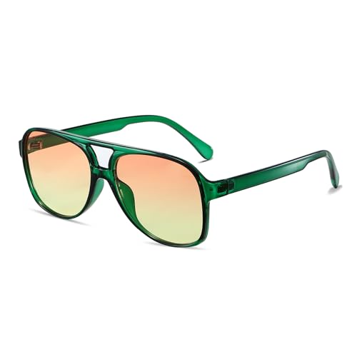 Image of Freckles Mark Vintage Retro 70s Sunglasses for Women Men Classic Large Square Aviator Trendy Glasses