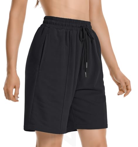 Womens Long Sweat Shorts Casual Summer Bermuda Loose Lounge Workout Athletic Shorts with Pockets2