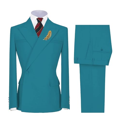 Mens Suit for Wedding 2 Piece Formal Slim Fit Suits for Men Business Double Breasted Suit Men Tuxedo for Prom Party