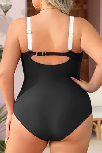 Image of Aqua Eve Womens Plus Size One Piece Swimsuit- Tummy Control Bathing Suit Full Coverage Swimwear