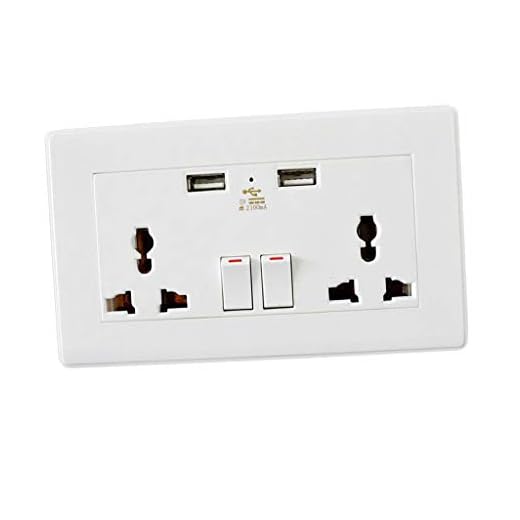 Baoblaze Uttag med 1 AMP USB-laddningsportar väggplatta infällt uttag