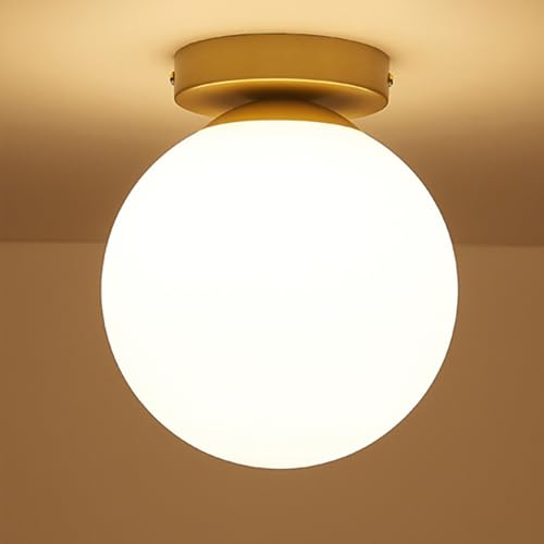 Plafonnier Industriel Vintage Luminaire E27 Rétro Lustre Suspension Abat-jour en Verre Globe...