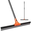 Floor Squeegee Heavy Duty, 60CM Large Floor Squeegee Broom with 150CM Long Handle, Floor Scraper Rubber Broom for Garage, Tile, Deck, Bathroom,Outdoor,Window, Glass