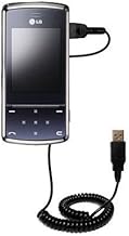 Coiled Power Hot Sync USB Cable for The LG KF510 / KF-510 with Both Data and Charge Features - Uses TipExchange Technology