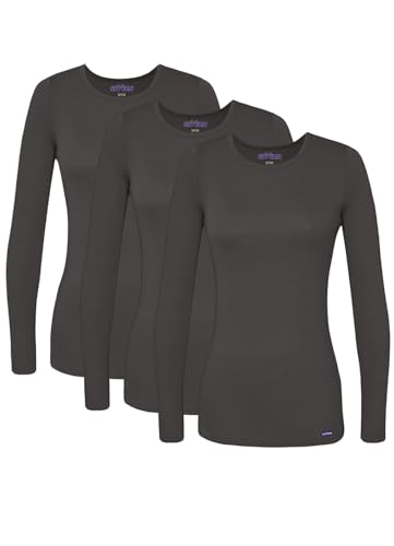 Image of Sivvan Scrubs for Women - Long Sleeve Comfort Underscrub Tee 3-Pack