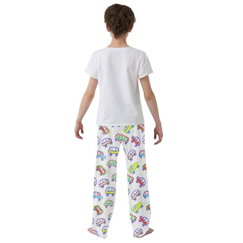 ZZXXB Watercolor Cars Boys Long Pants Soft Trousers Elastic Waist Kids Lounge Bottoms with Pockets S-XL3