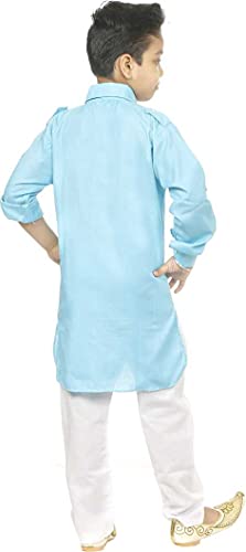 Image of HRR Boys Pathani Suit in 100% Cotton (Kurta + Pyjamas)