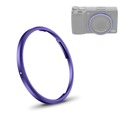 JJC Metal Lens Decoration Ring Cap for Ricoh GR III GR III HDF GR3 GR3 HDF Accessories Replace Ricoh GN-1 Ring Cap -Purple