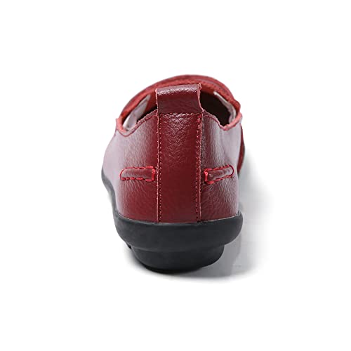 JeathFea Casual loafer voor dames, zacht leer, licht, klassieke Penny Slip on Loafer, voor binnen en buiten, mocassins, platte schoenen voor dames, verpleegster, loafer, platte schoenen - Image 6