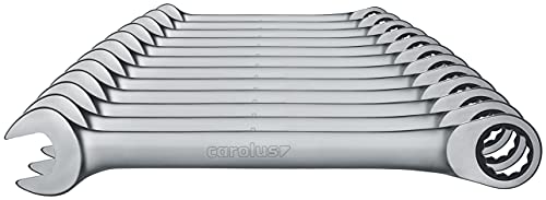 Carolus by GEDORE Ringratschenmaulschlüssel-Satz mit Ringratsche, Set 12-teilig, SW 8-20 mm, flach, Schraubenschlüssel, 1700.012